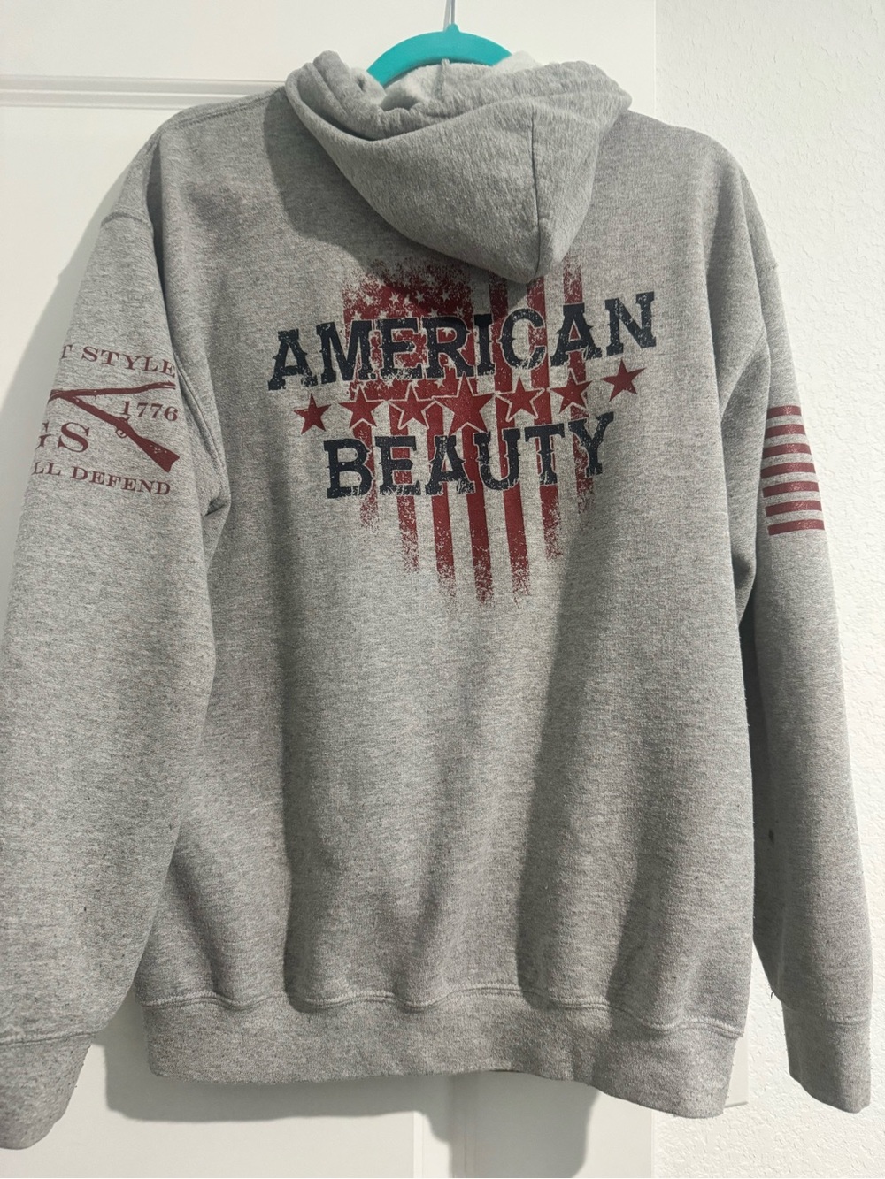 Grunt Style Gray Full-Zip Hoodie with Subtle Tonal Logo